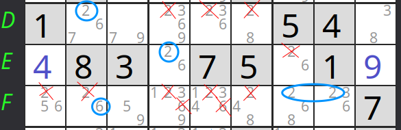 Opción 1: E4 contiene un 2 