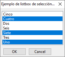 Lisbox de selección múltiple