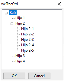 Ejemplo de wxTreeCtrl